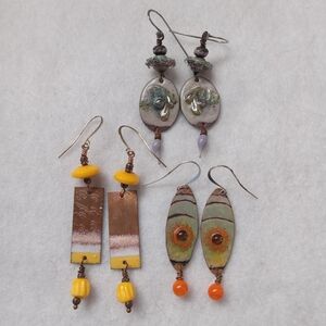 Enameled Copper Earrings